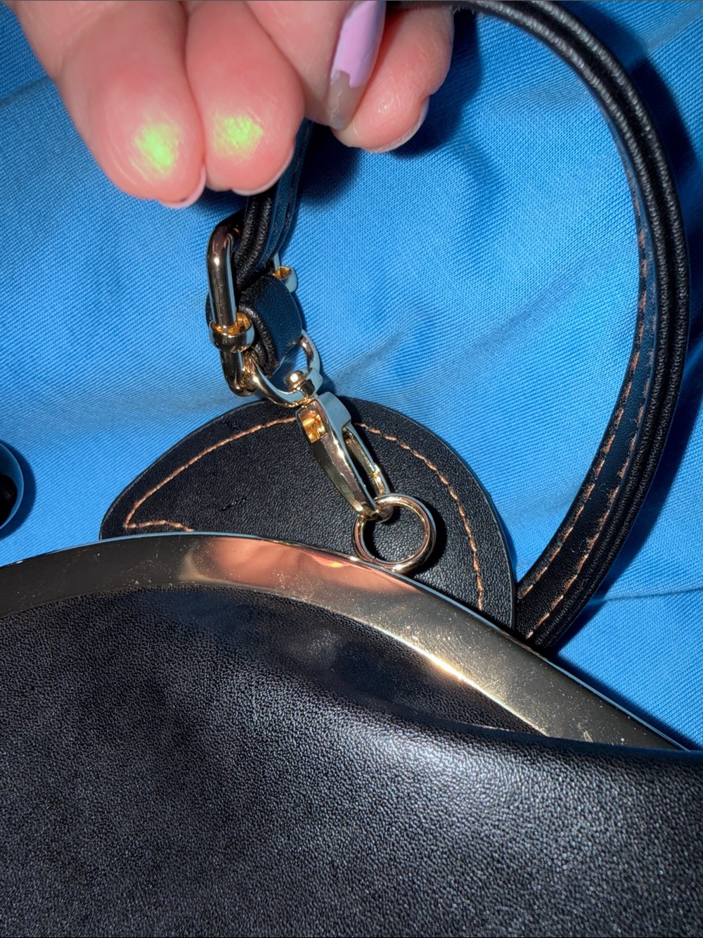 Black Novelty Crab Crossbody Bag animal print beach summer girlhoodcore goldtone - Picture 5 of 9